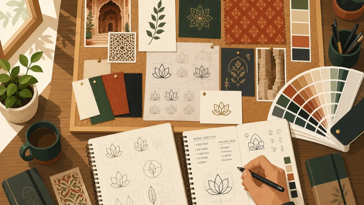 A D2C brand identity moodboard