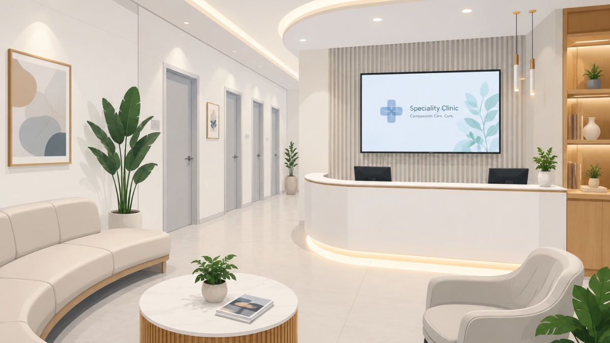 Modern clinic interior with professional healthcare setting