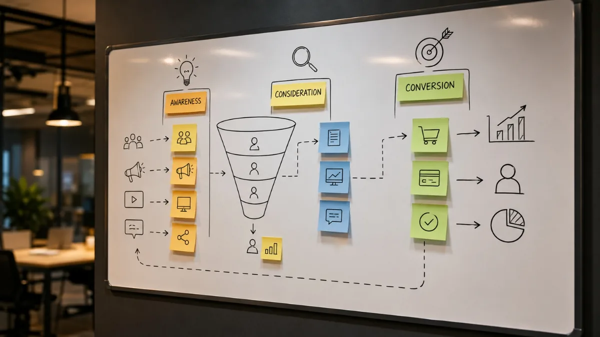 A B2B lead magnet funnel visualised