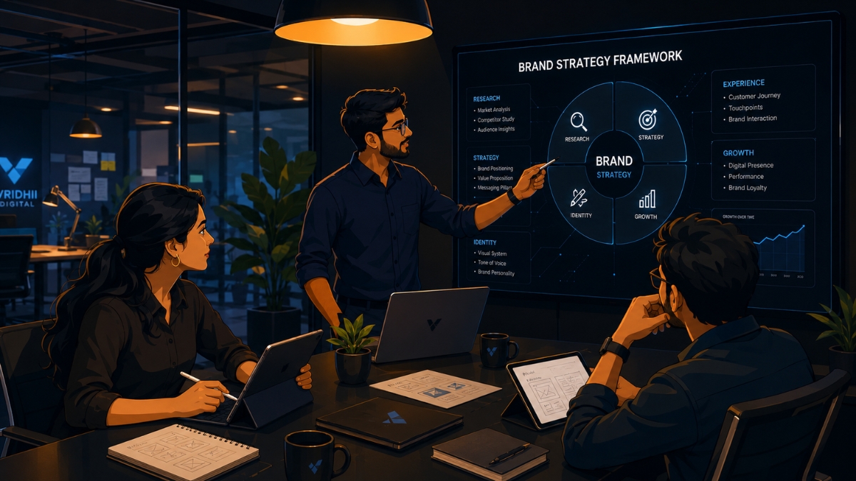 Vridhii Digital team in a strategy session